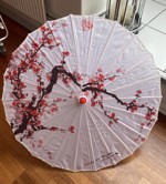 Solparaply/ parasol - hvid rød gren model 2